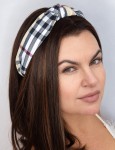 Opaska do włosów turban w kratkę