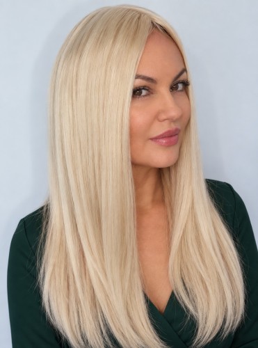 Tupet damski PANAMA topper clip in dopinka 55cm baza 21x21cm platynowy blond