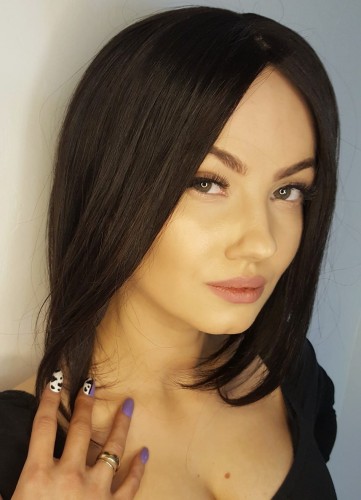 Topper clip in BRUKSELA 35cm baza 12,5x17cm tupet mikroskóra dopinka ciemny brąz long bob