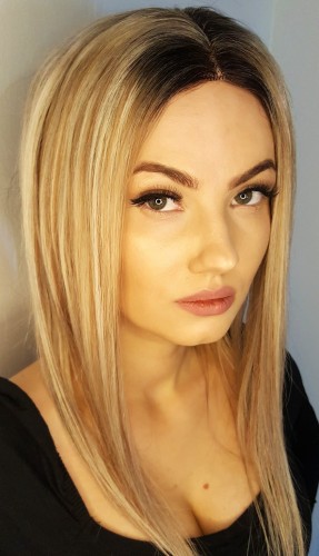 Tupet mono damski clip in PARIS 40cm baza 12,5x15cm dopinka blond z odrostem baleyage